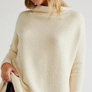 FREE PEOPLE-Ottoman Slouchy Tunic-Parchment-Cotton Blend-Size M-NEW WITH TAG